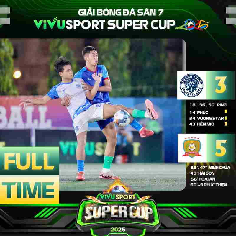 FULL TIME | THÀNH LUÂN FC 3-5 HOÀNG SANG FC | BẢNG D GIẢI BÓNG ĐÁ SÂN 7 VIVU SUPPER CUP 2025
