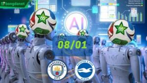 Siêu máy tính dự đoán bóng đá ngày 8 tháng 1 năm 2026 tâm điểm Manchester City gặp Brighton Hove Albion
