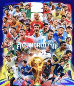 Poster chính thức World Cup 2026 với thiết kế hiện đại và biểu tượng đặc trưng.
